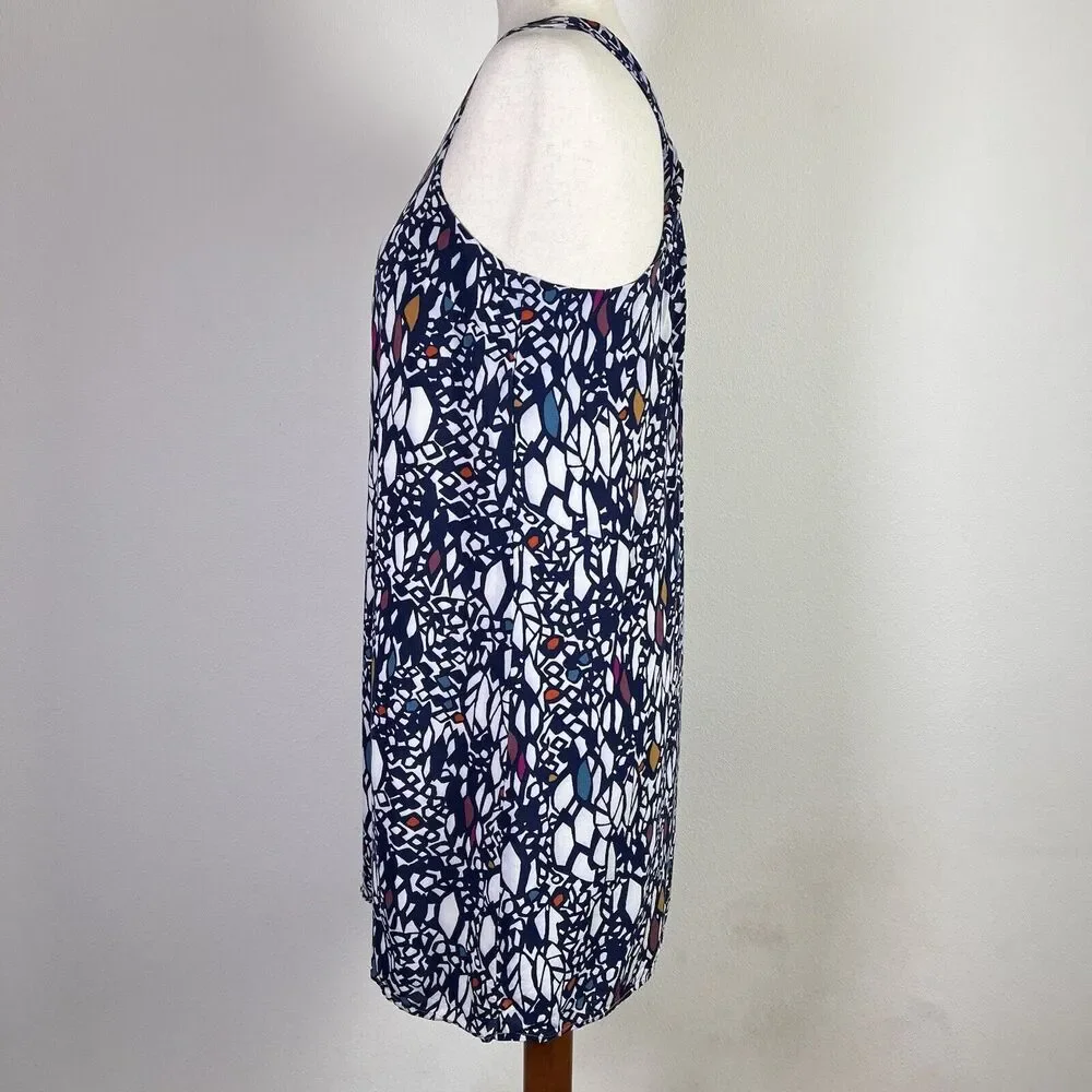 Anthropologie Edme and Esyllte‎ Dress Size Small Blue Tank Cross Back Boho Beach